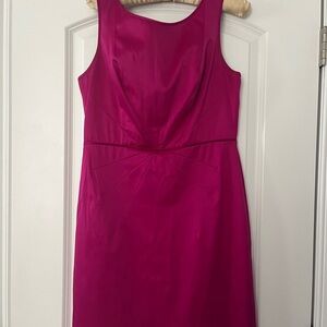 Banana Republic Fuchsia/Magenta/Pink Silk Dress - Scoop Neck, V-back, Sleeveless